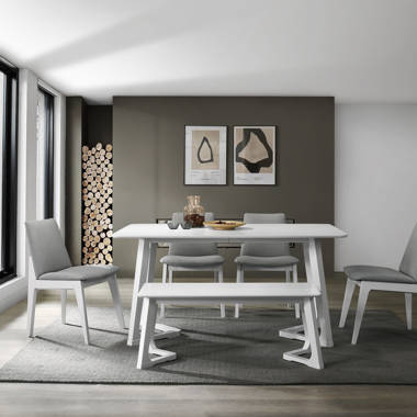 Mercury Row Mukai 6 Piece Solid Wood Top Sled Dining Set Reviews Wayfair